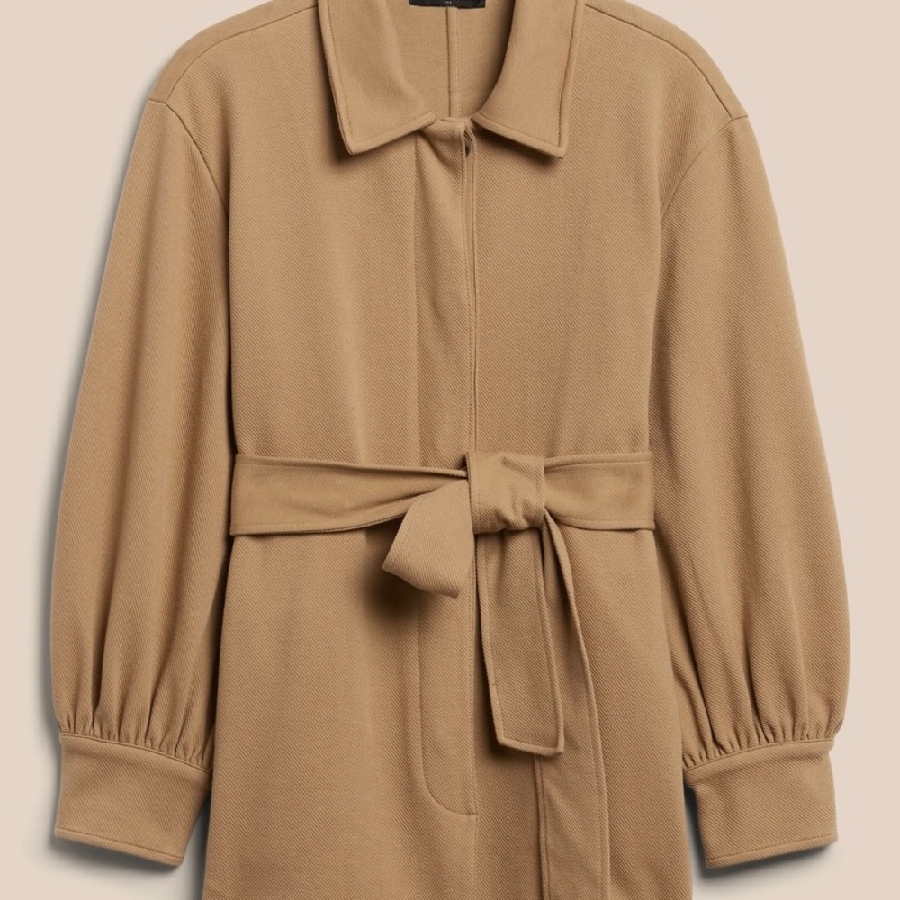 Banana Republic Twill Tie-Waist Knit Jacket Petite XL